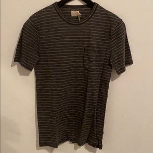 Faherty Single Pocket Black Indigo Stripe Tee